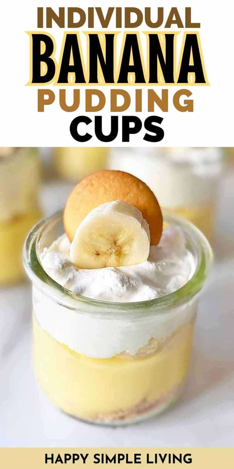 An individual banana pudding cup dessert.