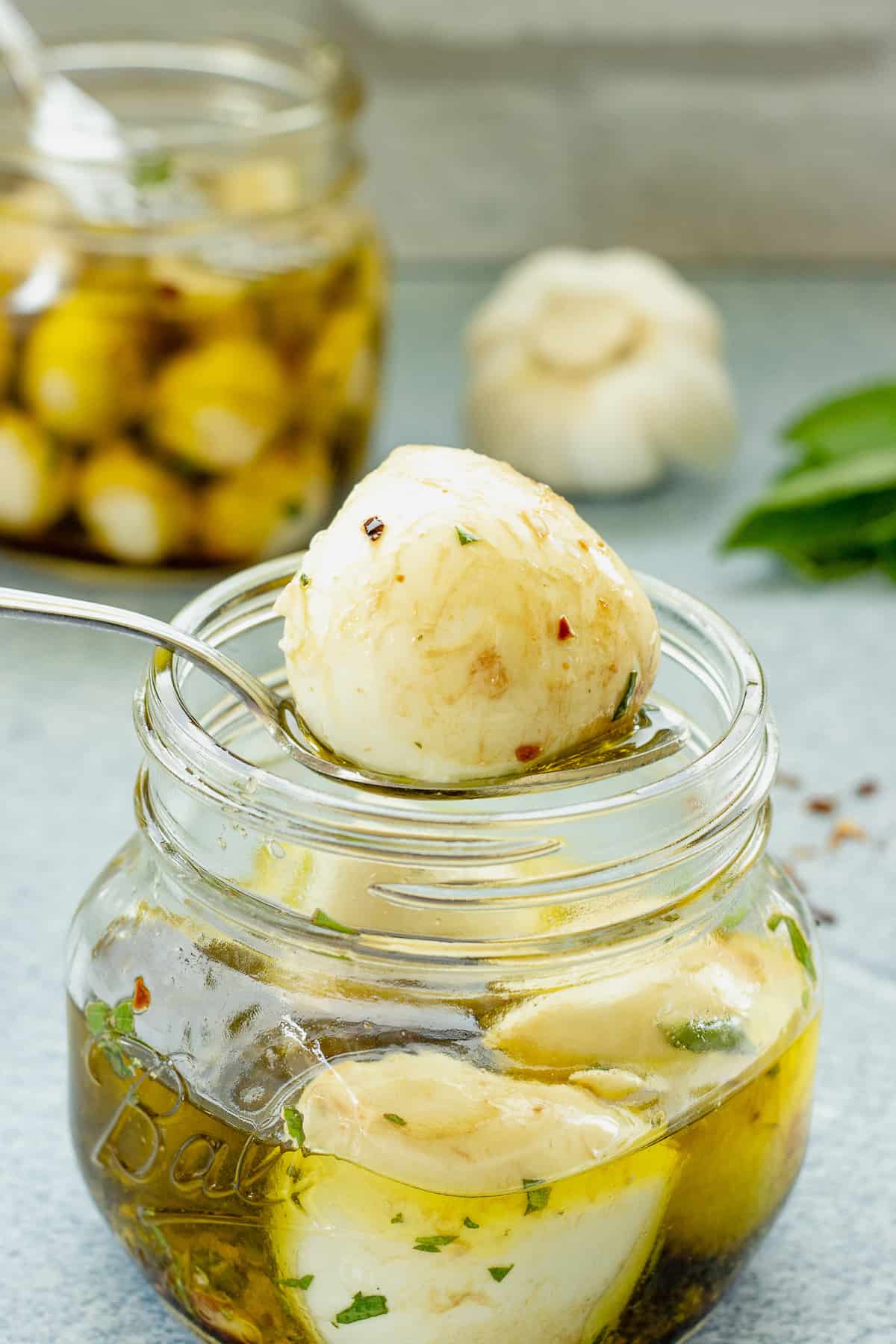 Garlic and Herb Marinated Bocconcini - Craving Something Healthy