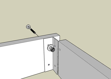 Close up detail of raised gardens Close up detail of raised garden corner with angle iron hardware.