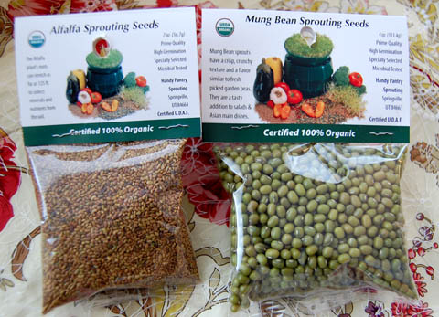 sprouts2 A package of alfalfa seeds and mung bean seeds.